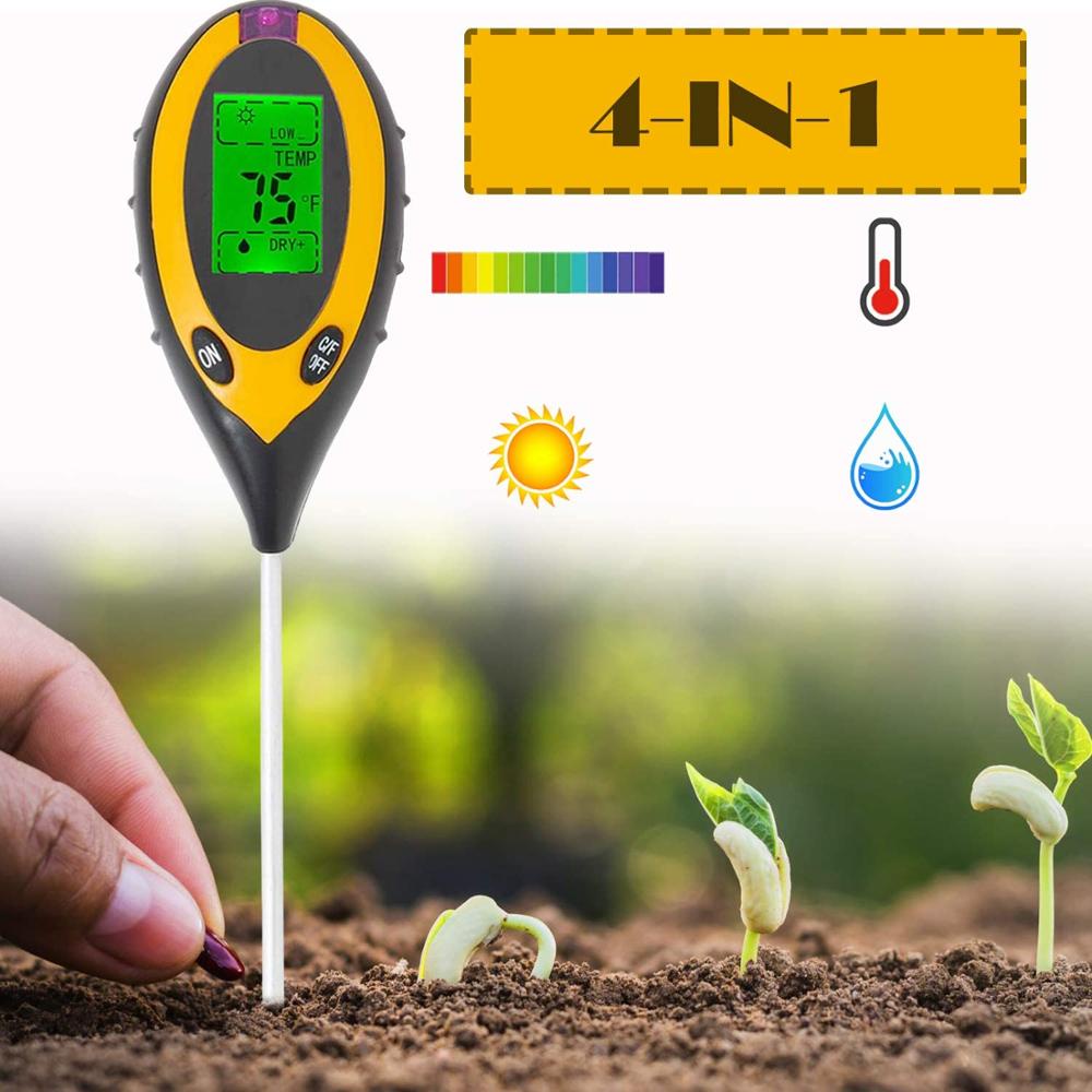 Digital Soil Analyzer Tester 3 4 in 1 Meter Alat Ukur pH Tanah Analyzer Temperature Sunlight Intensity Measurement