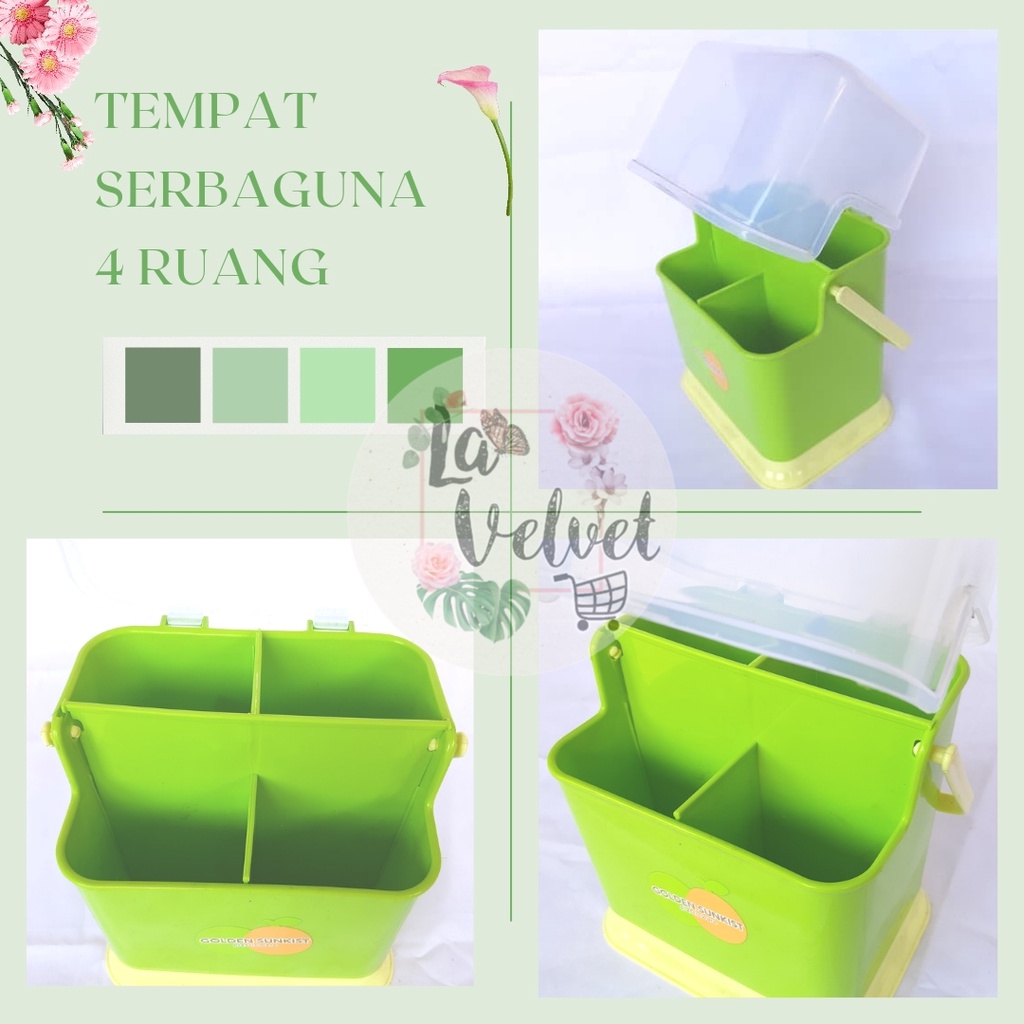 Tempat sendok garpu tertutup Golden Sunkist