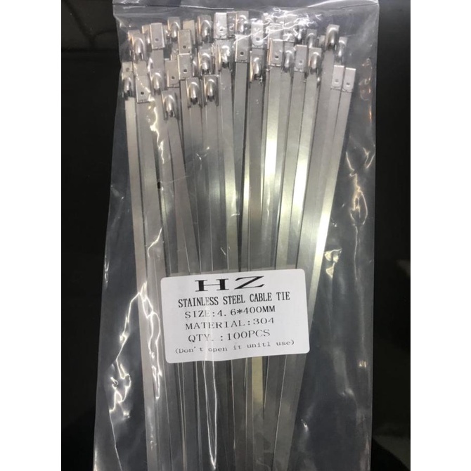 

HZ Stainless Steel Cable Ties 4,6 x 400 mm SS304/kabel tis stanless