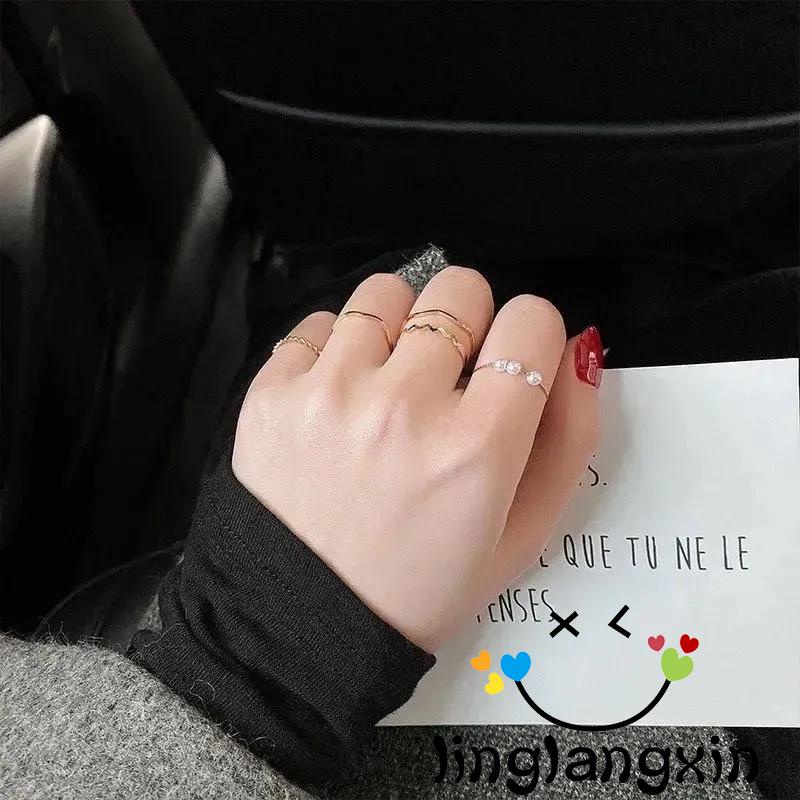 Llx-set Cincin Terbuka Desain Geometri Gaya Minimalis Untuk Wanita