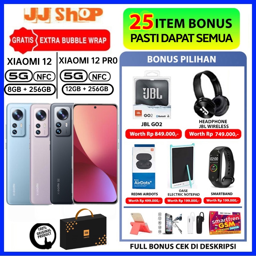 XIAOMI 12 &amp; XIAOMI 12 PRO 12/256 8/256 GB RAM 12GB 8GB ROM 256GB GARANSI RESMI TAM