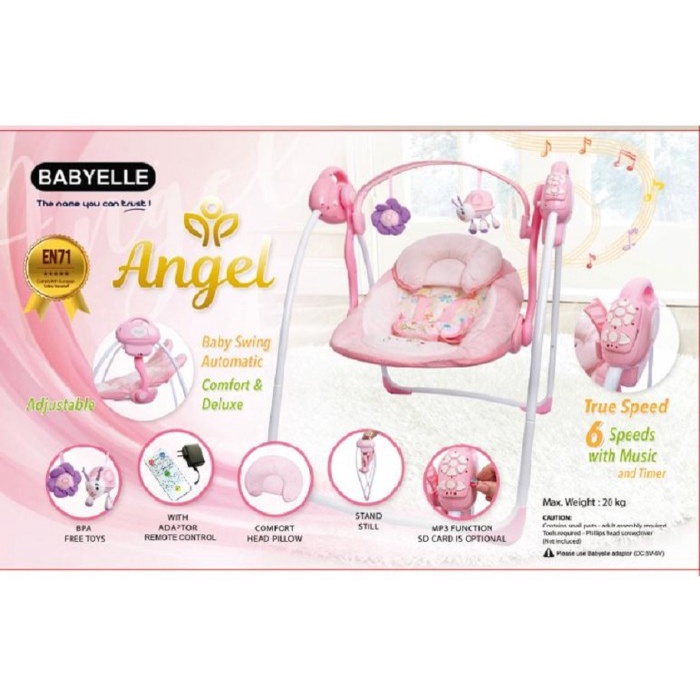 BabyElle Automatic Baby Swing + Remote | Babyelle Swing / Ayunan Bayi / Ayunan Elektrik