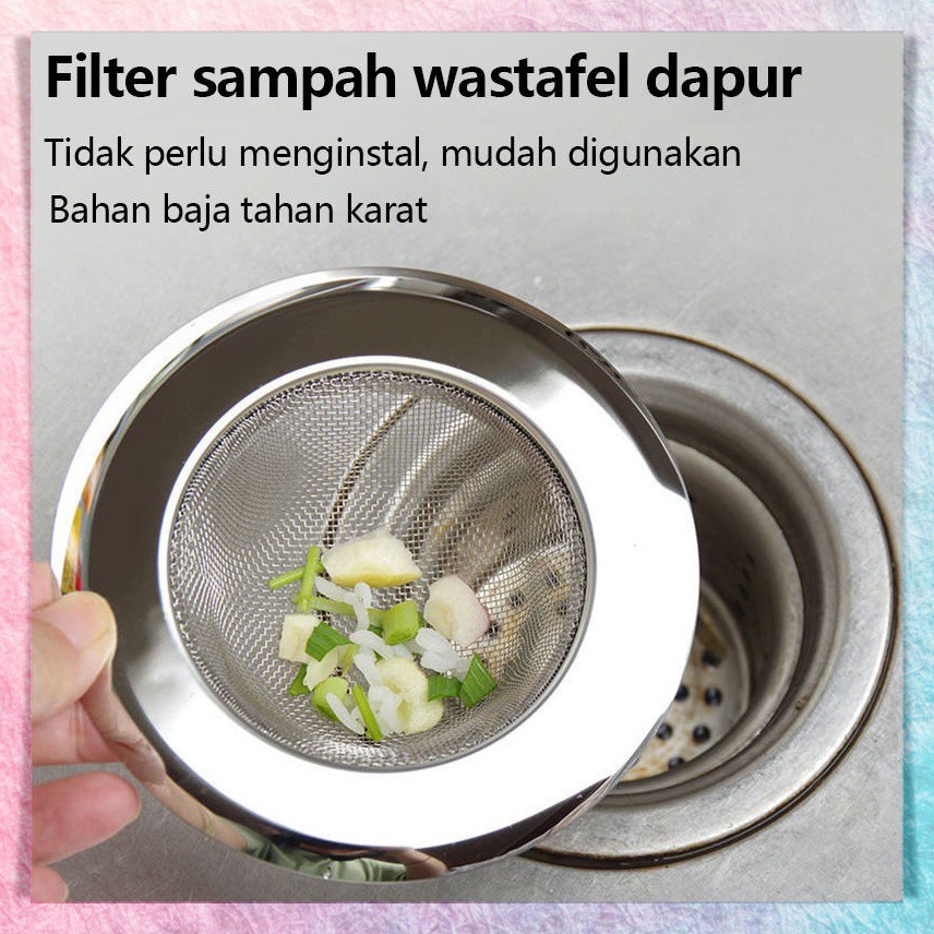 Saringan Wastafel Cuci Piring Stainless Jala Saringan Afur Bak Cuci Gelas Sink Strainer Filter Air