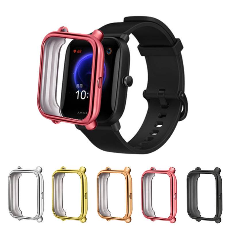 Plating TPU Case Cover Untuk Huami Amazfit Bip U/Bip U Pro/Bip S/Bip S Lite/Bip 1S/Bip Lite Frame Bumper Smart Watch Case Pelindung Shell