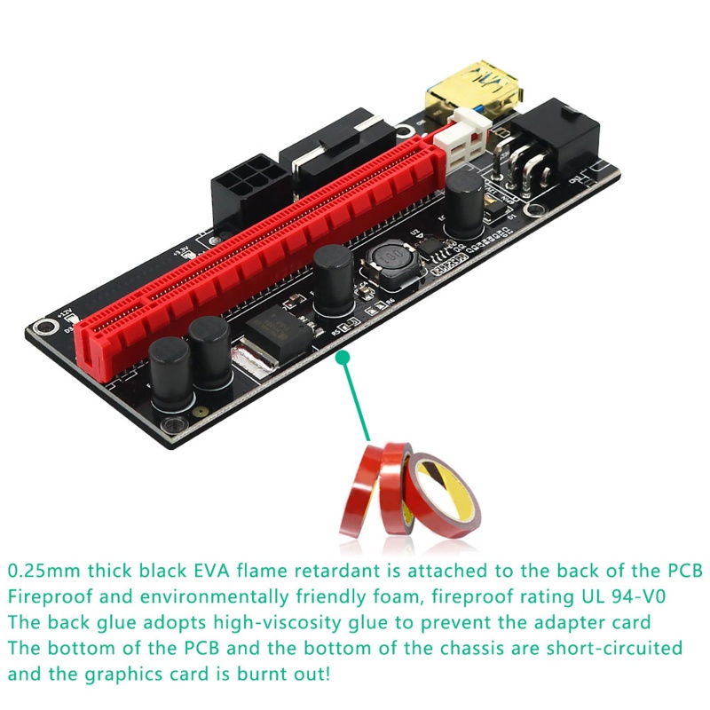 Btsg PCI-E 1X Ke 16X Extender Adapter Card PCI E Graphics Card Usb3.0 Adapter Card