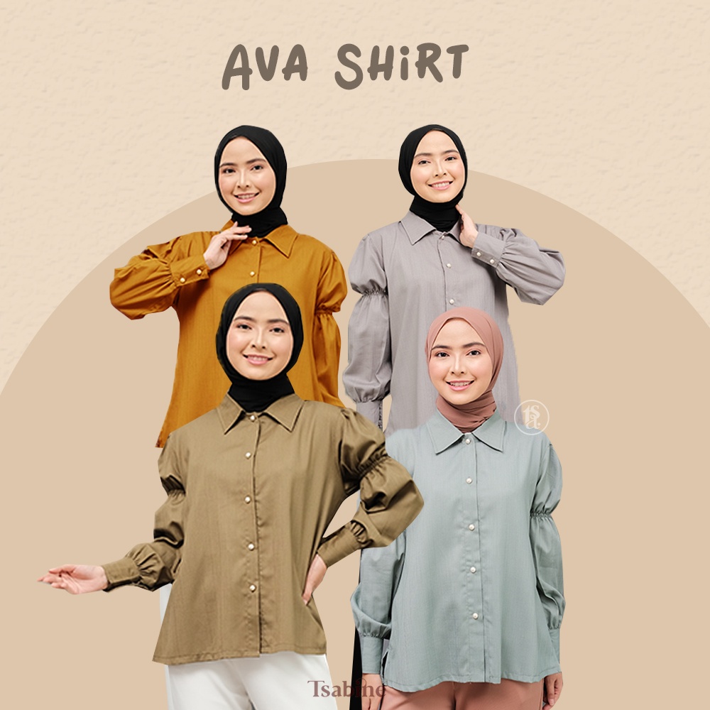 AVA SHIRT / KEMEJA LENGAN KERUT / KEMEJA WANITA