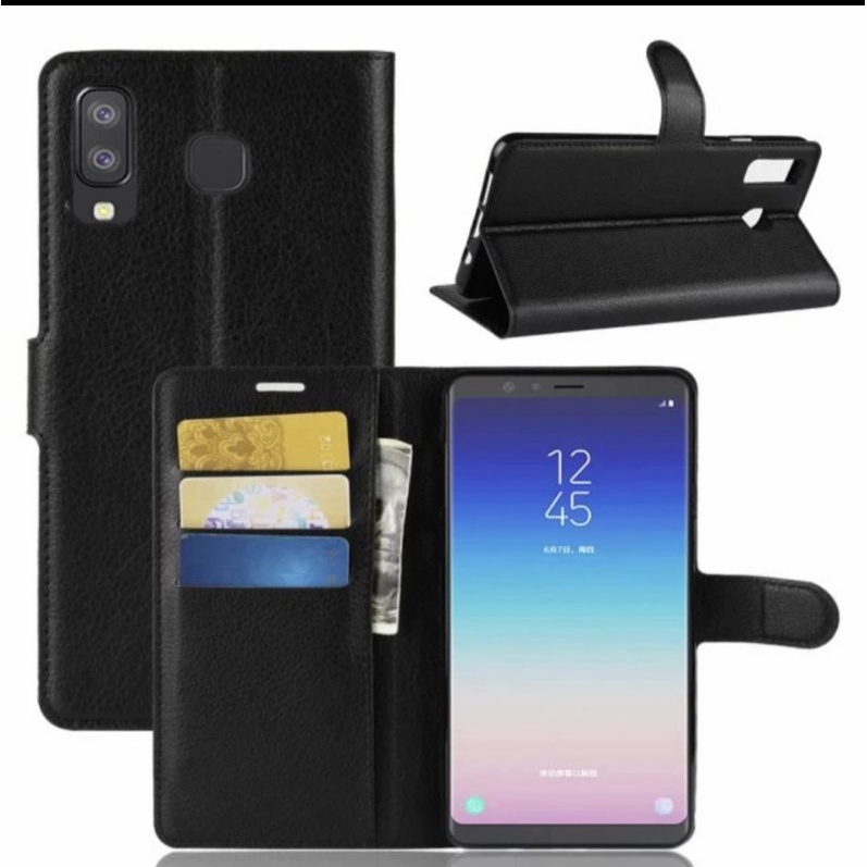 SAMSUNG A8 STAR A9 STAR FLIP COVER WALLET KANCING LEATHER CASE STANDING SARUNG BUKU