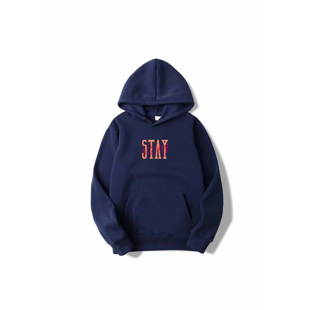 Stay Strong Sweater Wanita hoodie Wanita Fleece Size M - XXL-Navy