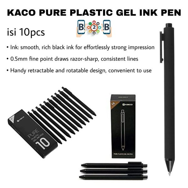 

KACO PURE PLASTIC GEL INK PEN 10pcs - Pena Pulpen Alat tulis