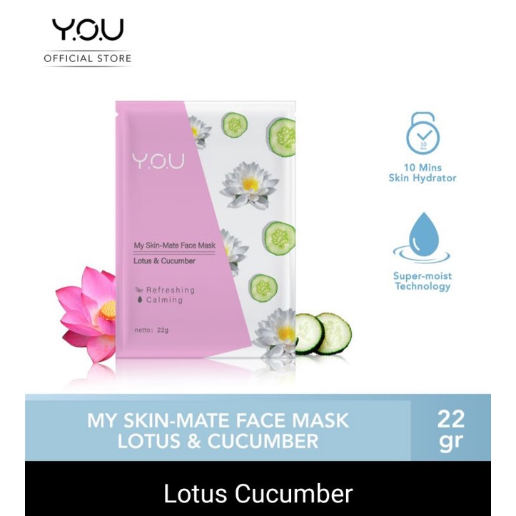 MASKER WAJAH/FACE MASK BY YOU EXTRA LOTUS CUCUMBER