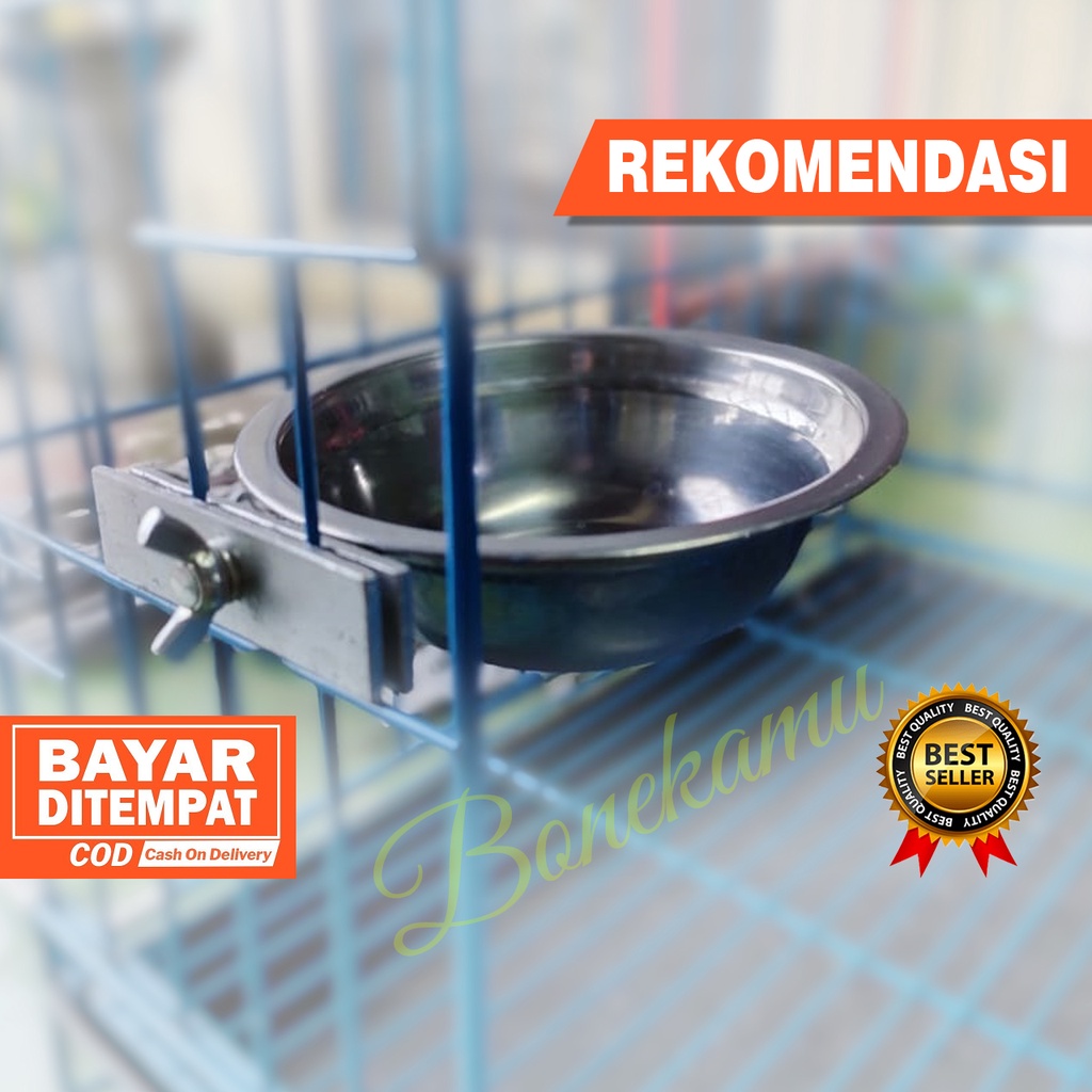 MANGKOK STAINLESS GANTUNG JEPIT UNTUK WADAH PAKAN MAKANAN MINUMAN KUCING ANJING MUDAH DIBERSIHKAN - PET BOWL