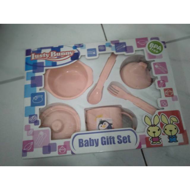 tempat makan bayi baby gift set lusty bunny