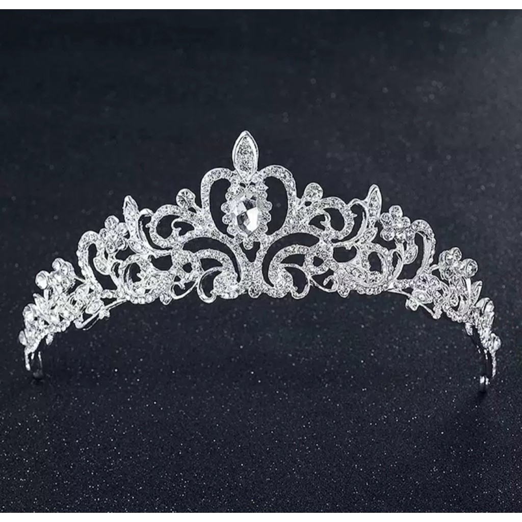 Austria Silver Crown - Hiasan Hijab / Aksesories Rambut / Kepala - Mahkota Elegan