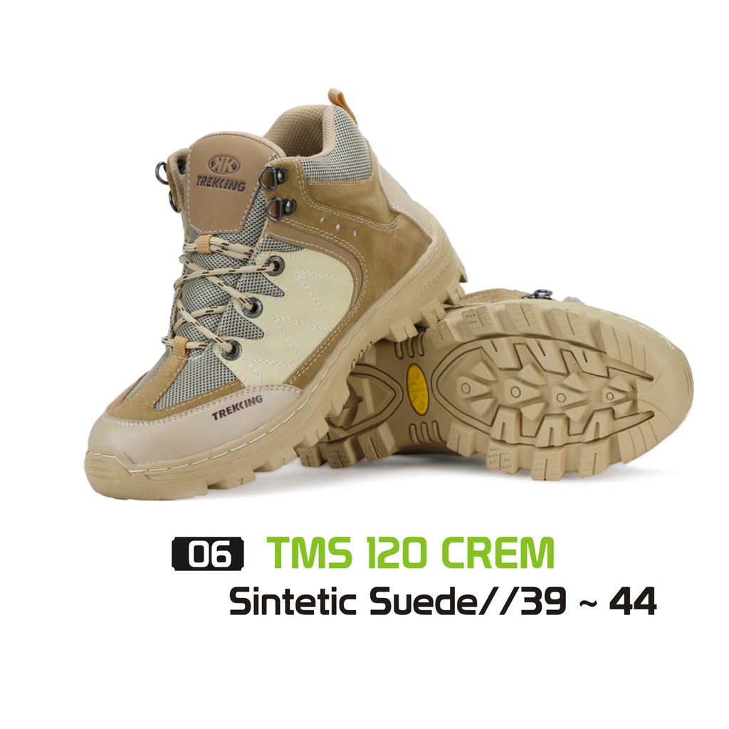 sepatu gunung pria / sepatu trekking tms 120 cream