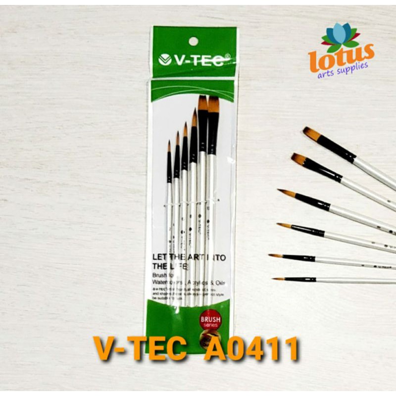 

V-TEC Brush A0411 set 6 / Kuas Lukis