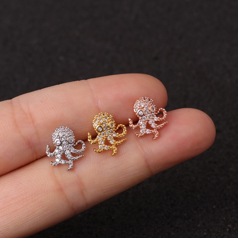 1 Pcs Korean Style Fashion Creative Owl Gecko Animal Shape Prevent Allergy Earring for Women