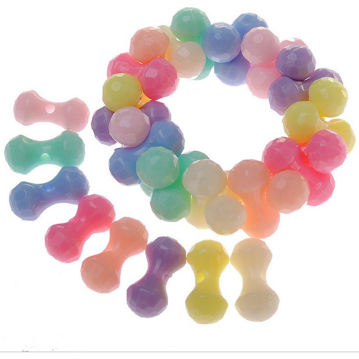 20Pcs Manik-Manik Akrilik Warna Permen Ukuran 7x14mm Untuk Membuat Perhiasan Anak
