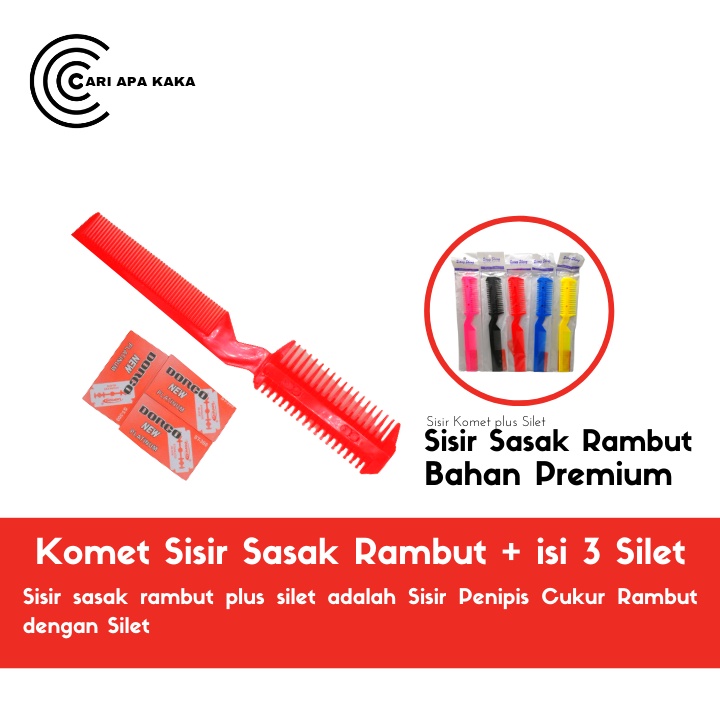 Sisir Silet Sisir Razor Sisir Penipis Cukur Rambut dengan Silet / sisir sasak komet