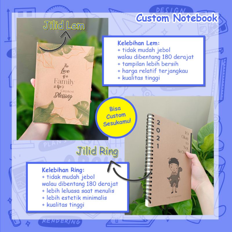 

Bullet Journal Buku Agenda Polos bisa Custom Cover