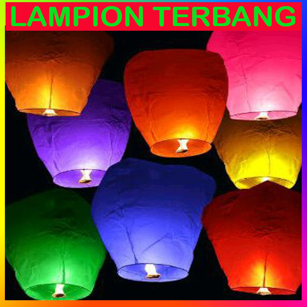 Lampion Terbang /Lentera Terbang / Flying Sky Lanterns Lentera Terbang Lampion Kertas (Warna Warni)