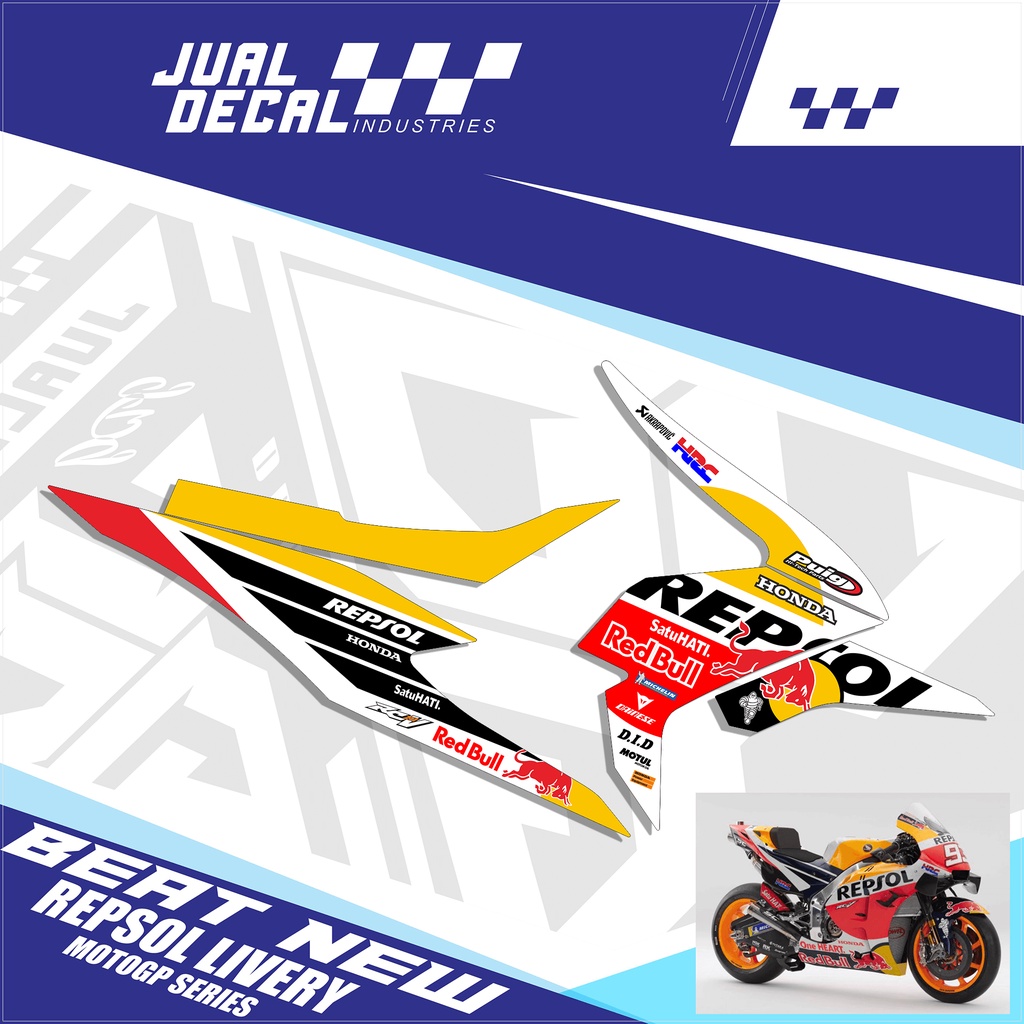 Stiker Honda Beat Variasi REPSOL Livery 2020 2021 2022 Striping Motor Beat Street All New Deluxe MOT