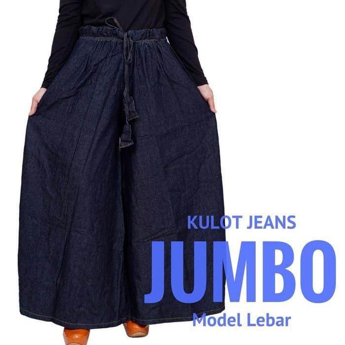 Terlaku Celana Panjang Kulot Wanita Muslimah Jumbo Bahan Jeans Grosir - Sh25
