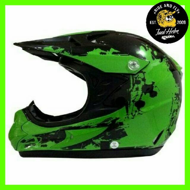 Helm Snail 309 Hijau Green / Helm Full Face / Helm Cross