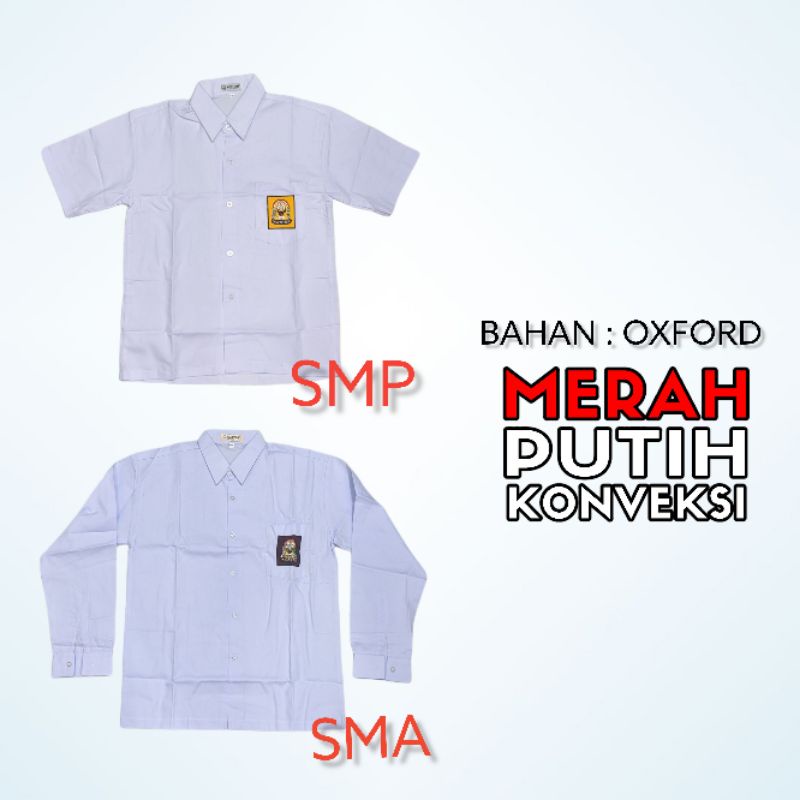 Baju Sekolah SMP SMA Lengan Panjang Pendek Bahan Oxford