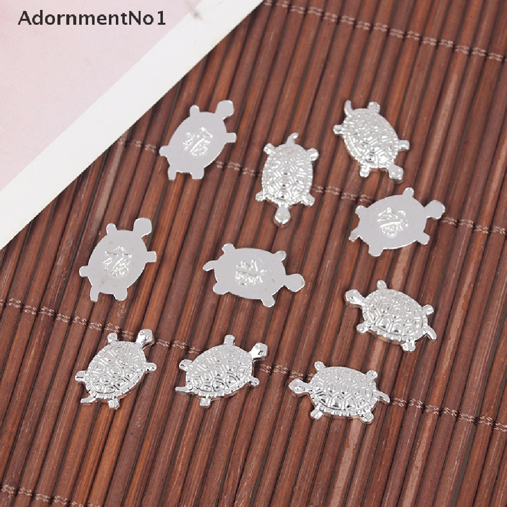 (AdornmentNo1) 10pcs / Set Hiasan Feng Shui Bentuk Kurakura Warna Gold Untuk Keberuntungan