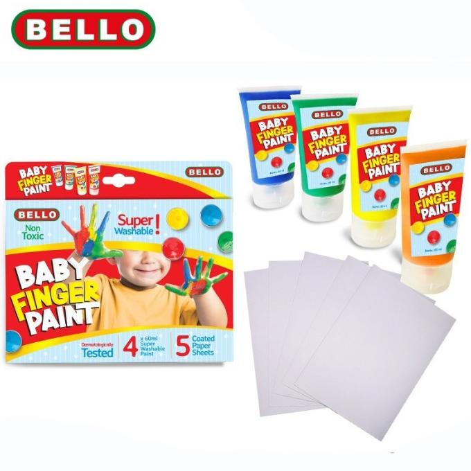 

Bello Baby Finger Paint, Super Washable 4X60 Ml