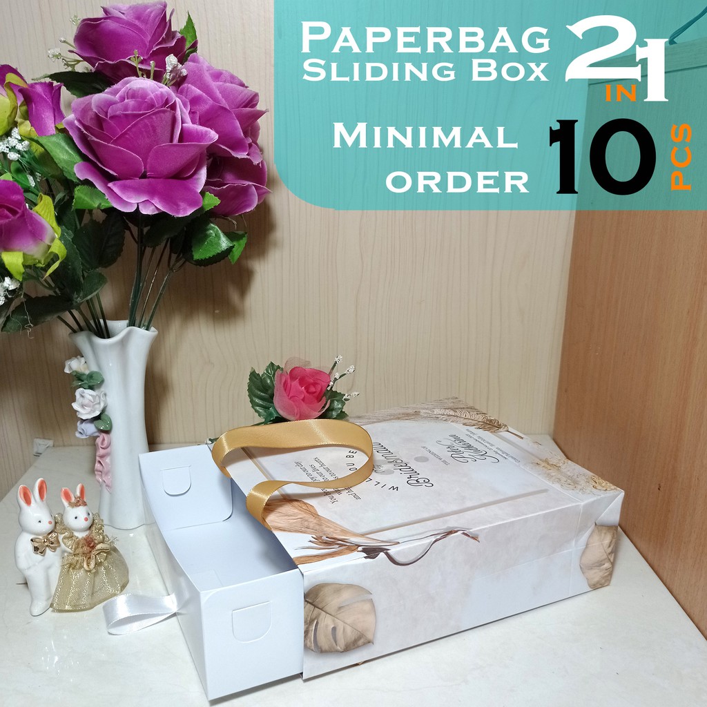 Sliding Bag Sliding Box Bridesmaid Portrait - Tas Kertas + Soft Box (Paperbag+box) Idul Fitri