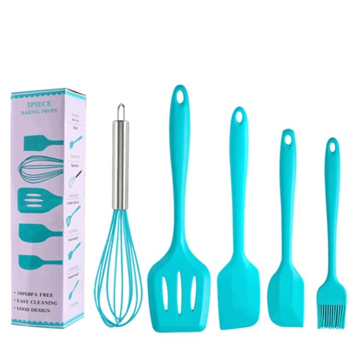 [COD] SPATULA SET SILICON 5PCS - ALAT MASAK KITCHEN TOOLS SET