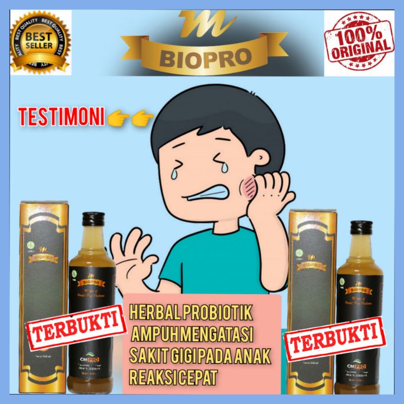 M Biopro Herbal Probiotik Obat Sakit Gigi Berlubang Untuk Anak l Obat Sakit Gigi Anak Anak