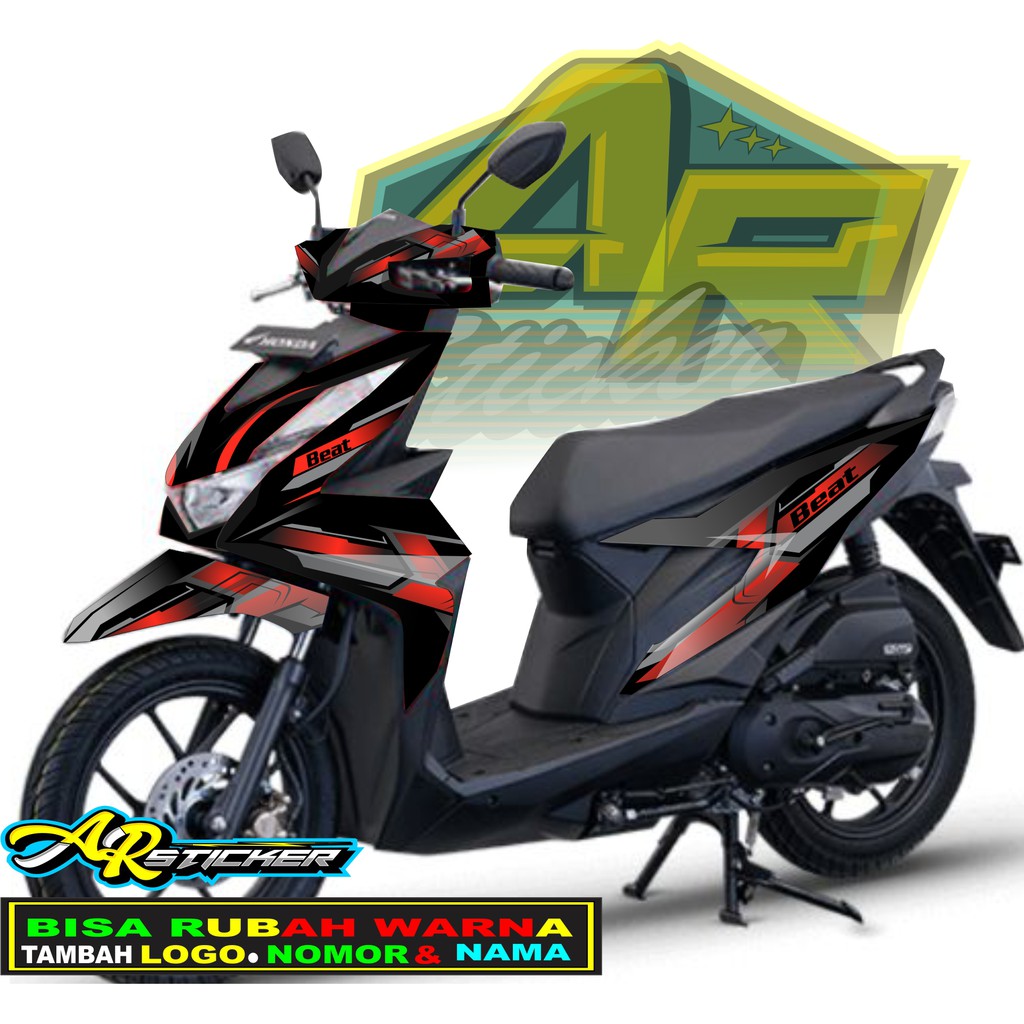 Decal Beat 2020 Fi Street Esp New Dekal full body Deluxe Honda Stiker sticker Simple Hitam