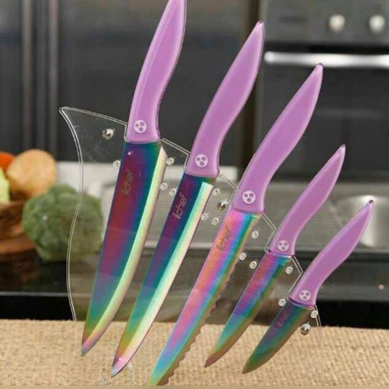 Pisau IFA Pisau Titanium Pisau Dapur IFA Rainbow Knife 5 Pcs