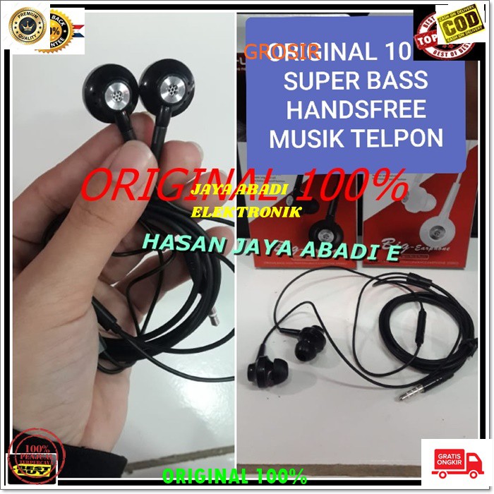 J125 HANDSFREE STERES SUPER BASS HEADSET HANDSFREE HEADPHONE EARPHONE MUSIC VOKAL AUDIO SOUND EARPOD IN EAR KARET HANDSFREE STEREO SUPER BASS HEADET KABEL DUAL BAS EARPHONE MUSIK MP3 MUSIK AUDIO SOUND UNIVERSAL SUARA DIJAMIN MANTAP