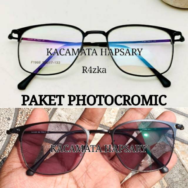 PAKET FRAME + LENSA PHOTOCROMIC | KACAMATA MINUS | KACA MATA ANTI RADIASI | KACAMATA WANITA 1968