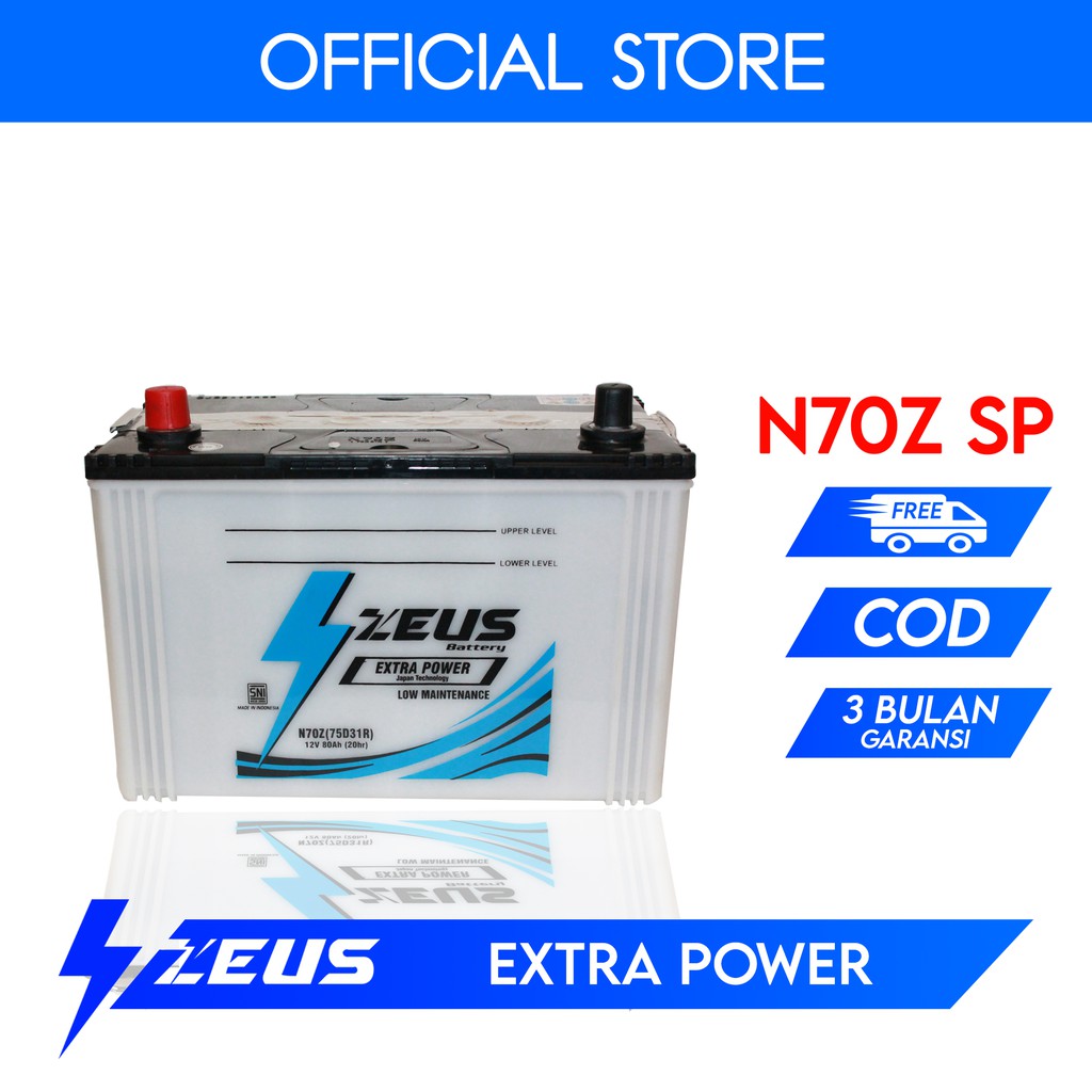 Jual Zeus Battery N70Z (75D31R) Aki Mobil Ford Everest Aki Basah 12v