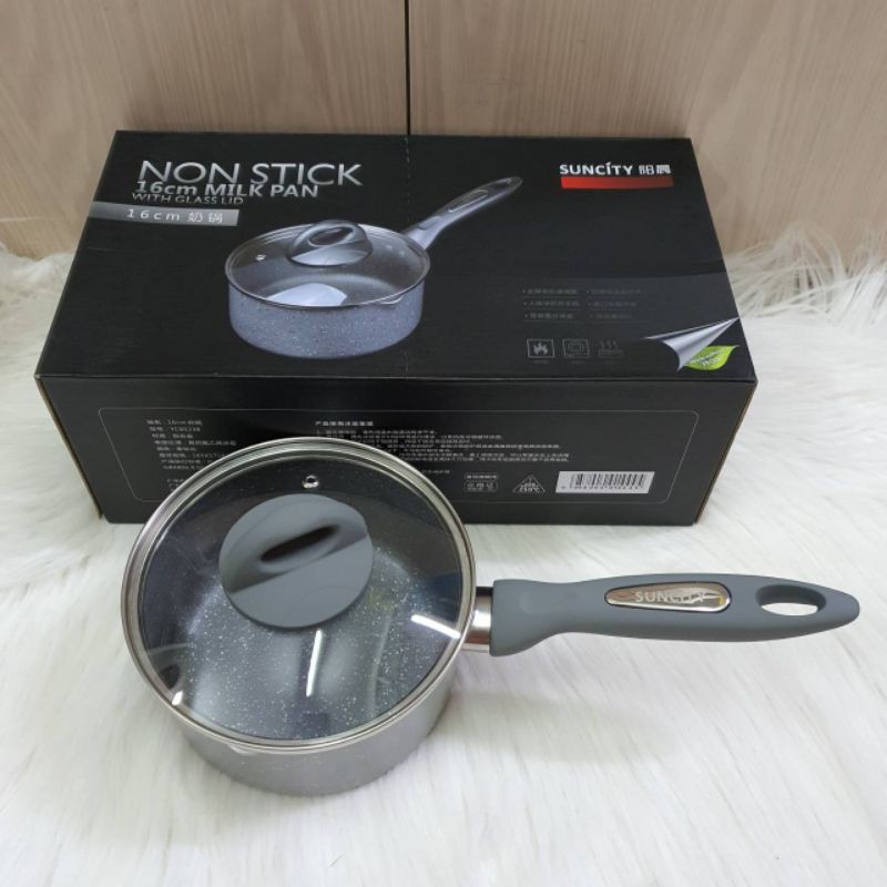 panci set kukusan steamer goreng deep fry 16cm marble teflon anti lengket