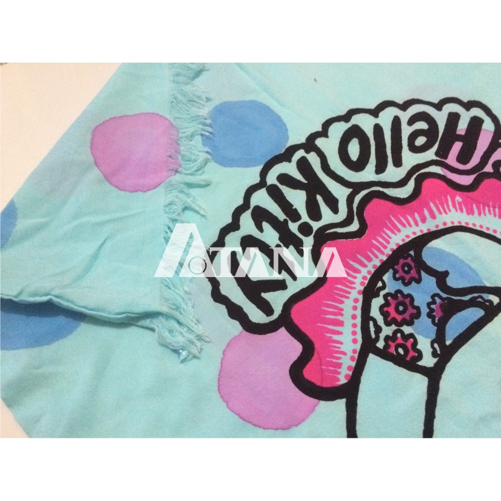 Kaos Rumbai Motif Hello Kitty Babol Warna Biru All Size