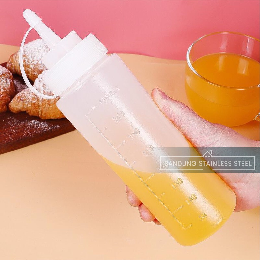 Botol Saos Dengan garis Dispenser Saus Plastik Mayonaise Kecap Cuka Minyak Dapur