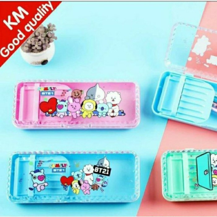 

Kotak Pensil BTS BT21 Tutup Mika Transparan