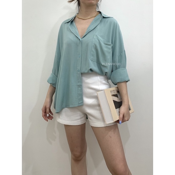 [PLENARIO] Alexa Oversize Shirt | kemeja oversize - kemeja rayon - kemeja kerja - kemeja wanita - kemeja jumbo - BIG SIZE - COD