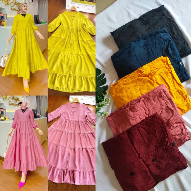 MIDI DRESS PREMIUM #GAMIS MIDI RAYON