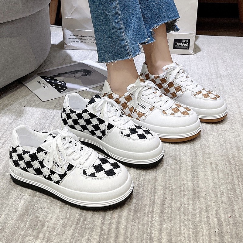 AVANCEID 1855 Sepatu Sneakers Wanita Sekolah Olahraga Sport Hitam Putih Import