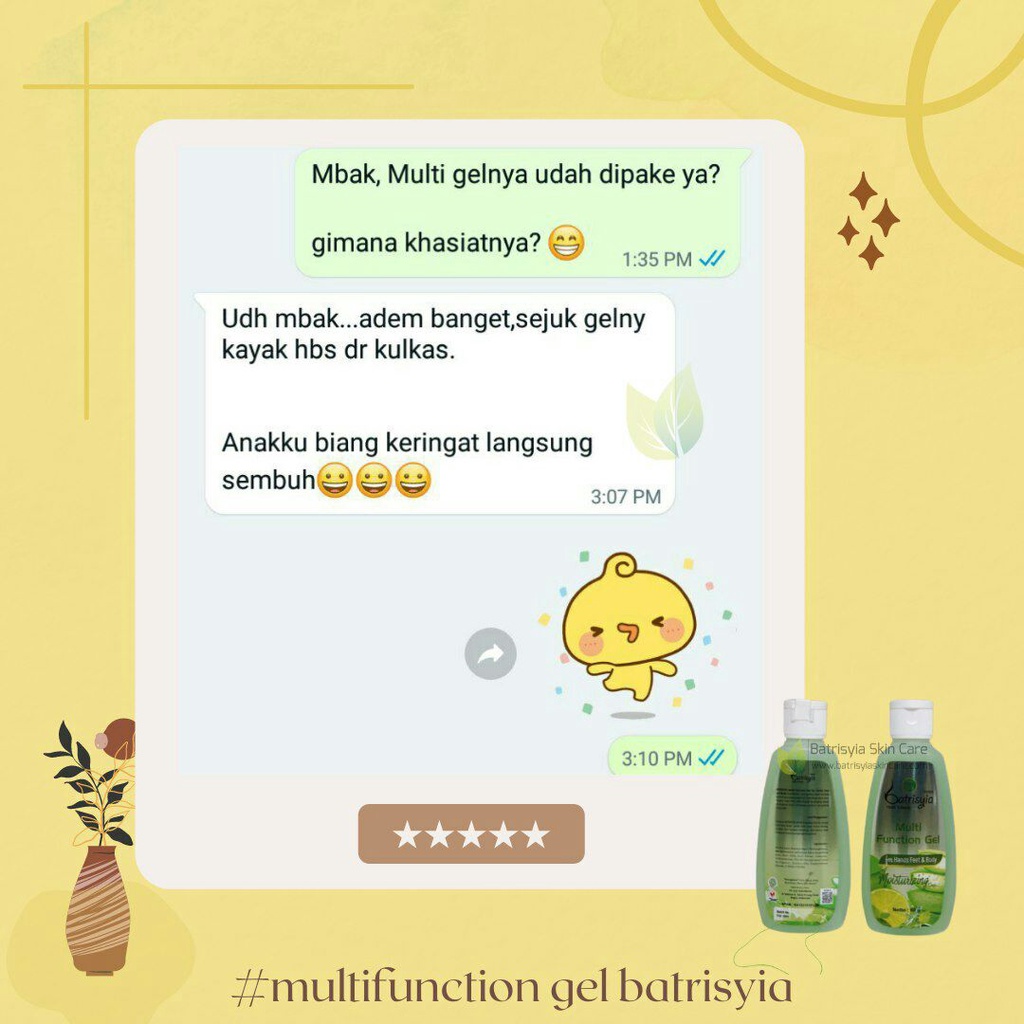 Multifunction gel Batrisyia Herbal obat biang keringat salep gatal gigitan nyamuk