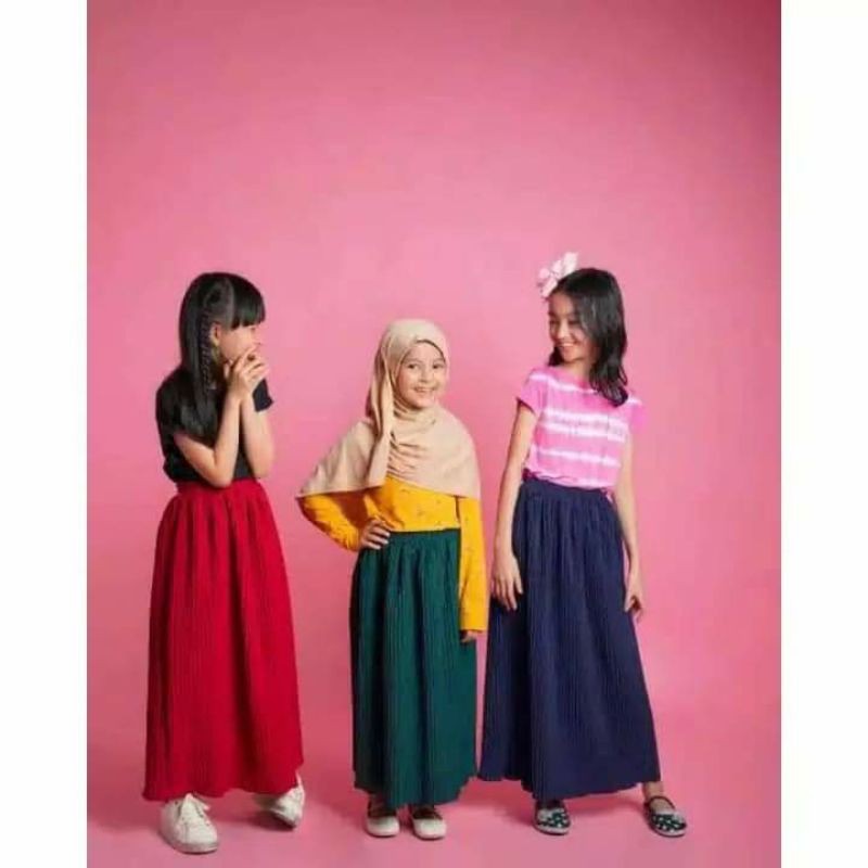 Rok Plisket Anak Premium Import Prada