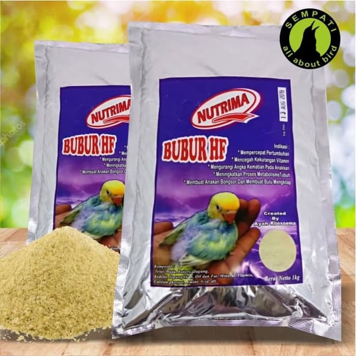 BUBUR HF NUTRIMA PAKAN ANAKAN PIYEK BURUNG LOVEBIRD LOLOHAN SPET