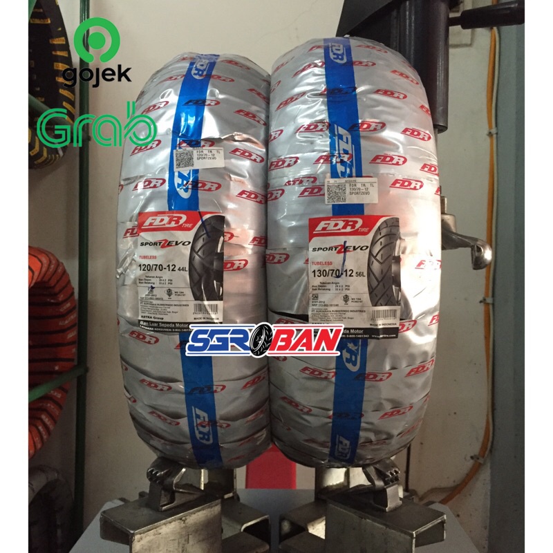 PAKET BAN FDR SPORT ZEVO 120/70-12 130/70-12 TUBELESS BAN JET VESPA SCOOPY KSR