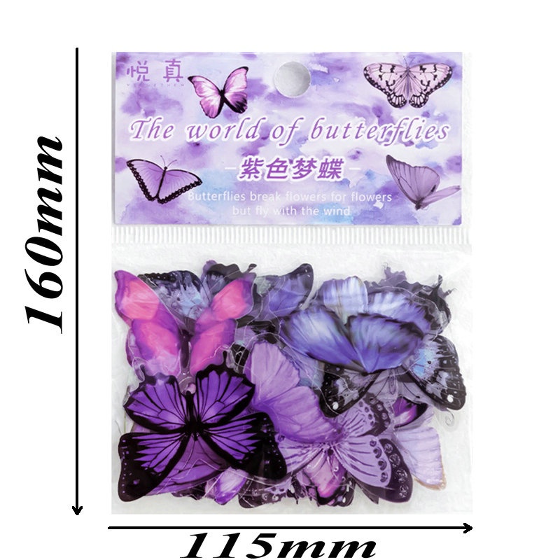 40pcs / Pak Stiker Butterfly Romantis Anti Air Gaya Vintage Untuk Dekorasi DIY